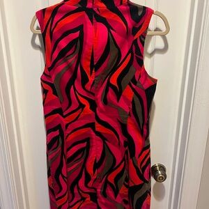Red print velvet dress